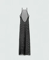 Mango Women's Rhinestone Detail Mesh Dress