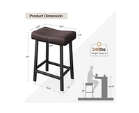 gaomon Counter Height Bar Stools Set of 2, 24 Inch Barstools for Kitchen Island Counter, Upholstered Padded Barstools with Curved Surface