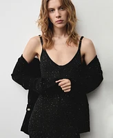 Mango Women's Sequin Detail Knitted Dress