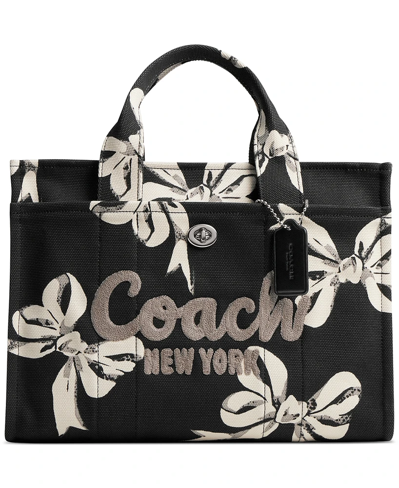 Coach Bow-Print Canvas Cargo Tote