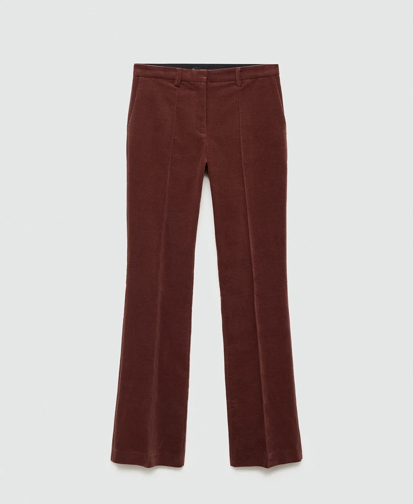 Mango Women's Straight Velvet Pants