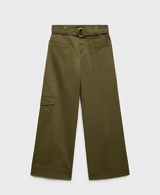 Mango Women's Belt Cargo Trousers