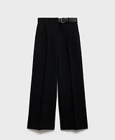 Mango Women's Belt Straight-Fit Pants