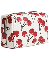 Coach Essential Cherry-Print Leather Cosmetic Pouch