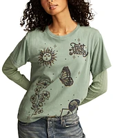 Lucky Brand Women's Trust The Journey Boyfriend T-Shirt