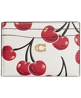 Coach Essential Cherry-Print Leather Card Case