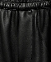 Mango Women's Elastic Waist Leather-Effect Shorts