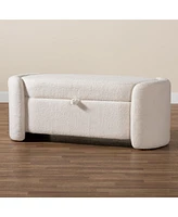 bali & pari Baxton Studio Oakes Modern and Contemporary Ivory Boucle Upholstered Storage Bench