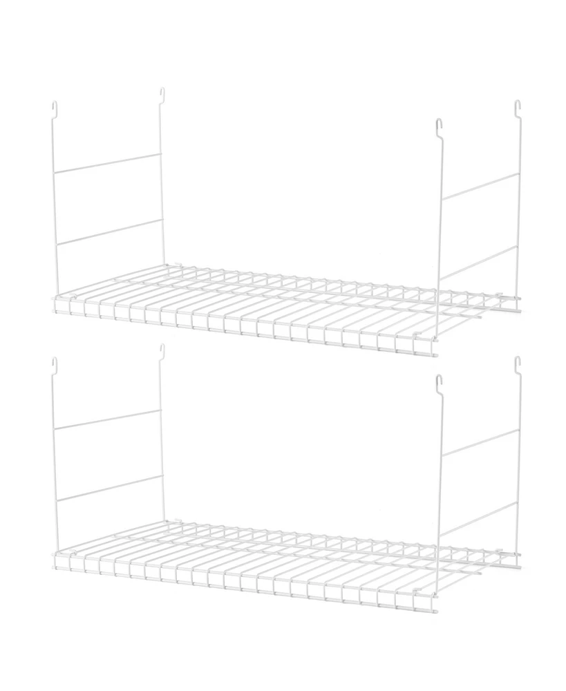 Rubbermaid 24" Universal Closet Steel Wire Added Storage Hanging Shelf (2 Pack)