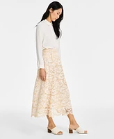 Anne Klein Women's Pull-On Lace Midi Skirt