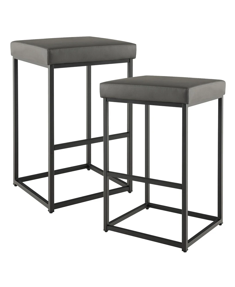 Gouun 30 Inch Barstools Set of 2 with Pu Leather Cover