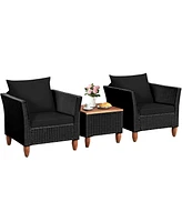 Gouun 3 Pieces Outdoor Patio Rattan Furniture Set