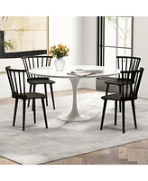 Gouun Windsor Dining Chairs Set of 2 Rubber Wood Kitchen Chairs with Spindle Back