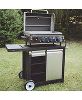 Razor Universal Rolling Prep Cart for Portable Outdoor Griddle and Grills, Black