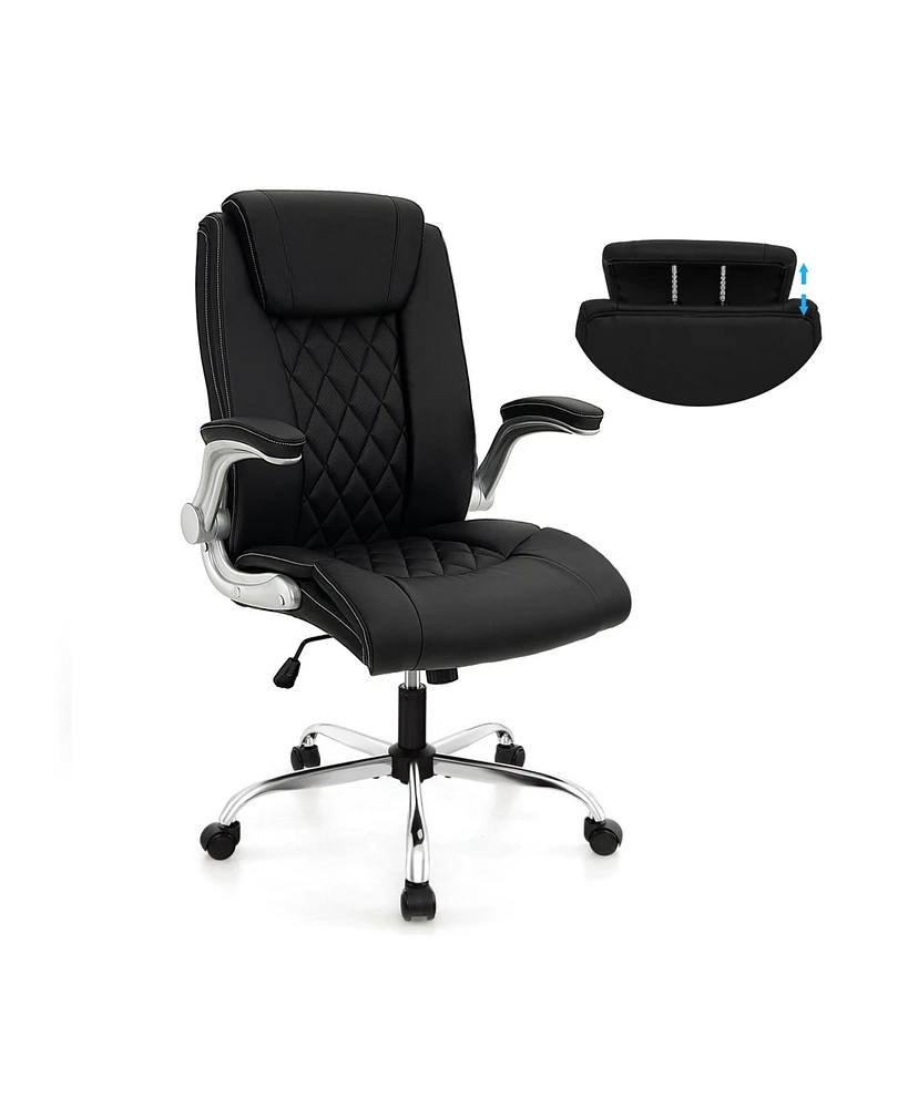 Gouun Modern Height Adjustable Pu Leather Office Chair with Rocking Function