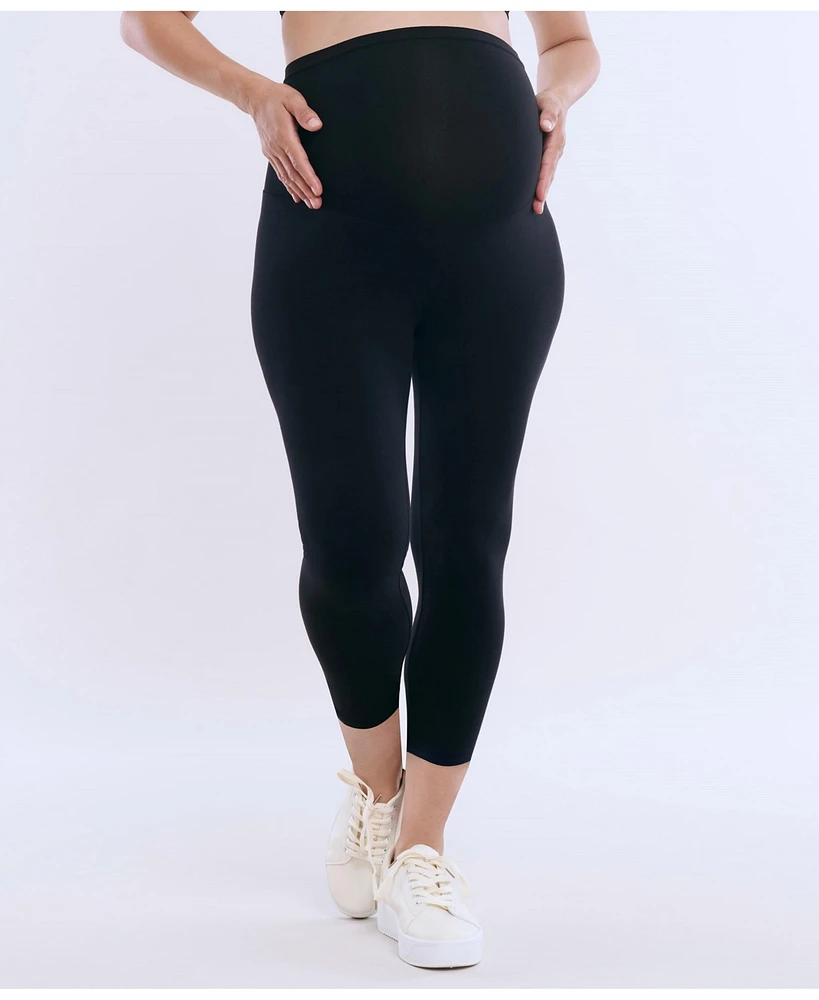 Women's Essential Stretch Secret Fit Over the Belly Maternity Crop Leggings - Motherhood