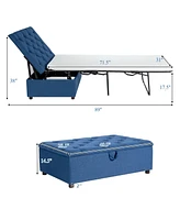 Gouun Folding Ottoman Sleeper Bed with Mattress for Guest and Office Nap