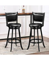 Gouun Set of 2 29 Inch Swivel Bar Height Stool Wood Dining Chair Barstool
