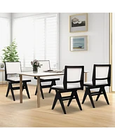 Gouun Swivel Wooden Dining Chair Set of 2 with Rubber Wood Frame and Padded Seat