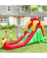 Gouun Inflatable Water Slide Bounce House with Climbing Wall Jumper and 480W Blower