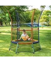 Gouun Mini Trampoline for Kids with Safety Enclosure Net and Foam Handles
