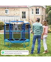 Gouun 5 Feet Kids 3-in-1 Game Trampoline with Enclosure Net Spring Pad