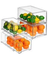 Sorbus 2 Pack Large Clear Stackable Pull-Out Drawers