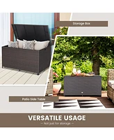 Gouun Outdoor Wicker Storage Box with Zippered Liner-133 Gallon
