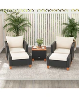 Gouun 5 Pieces Patio Furniture Set with Loveseat and Armchairs for Porch