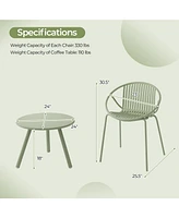 Gouun All Weather Pp Patio Conversation Set with Round table and 2 Chairs