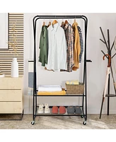 Gouun Heavy Duty Clothes Rack on Wheels with Shelves