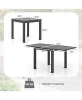 Gouun Expandable Patio Dining Table for 4-6 People