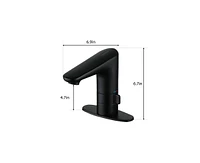 Casainc Drop-In Single-handle Black Bathroom Faucet with Touchless Sensor and Drain Assembly