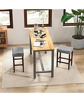 Gouun Set of 2 25 Inch Bar Stool with Curved Seat Cushions