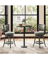 Gouun Swivel Bar Stools Set of 2 with Soft-padded Back and Seat-s