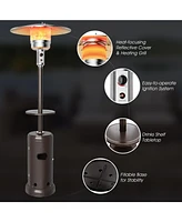 Gouun Outdoor Heater Propane Standing Lp Gas Steel with Table & Wheels