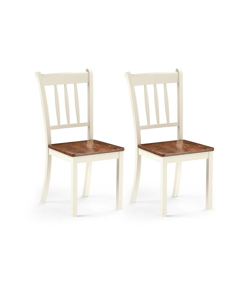 Gouun 2 Pieces Solid Whitesburg Spindle Back Wood Dining Chairs