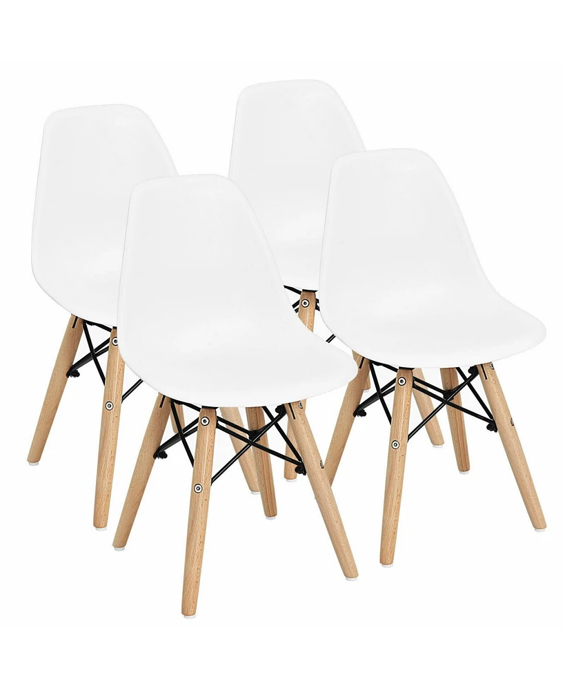 Gouun 4 Pcs Children Chair Set Medieval Style Dining Chairs with Wood Legs
