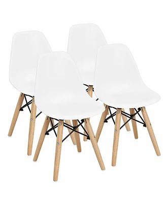 Gouun 4 Pcs Children Chair Set Medieval Style Dining Chairs with Wood Legs