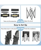 Gouun 2 Pieces Folding Camping Tables with Large Capacity Storage Sink for Picnic