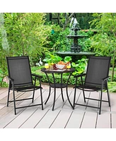 Gouun Set of 2 Outdoor Patio Folding Chair with Ergonomic Armrests