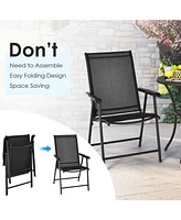 Gouun Set of 2 Outdoor Patio Folding Chair with Ergonomic Armrests