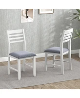 Gouun Wooden Dining Chair Set of 2 with Rubber Wood Frame and Padded Cushion