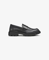 Karl Lagerfeld Paris Men's Tumbled Leather Lug Sole Penny Loafer