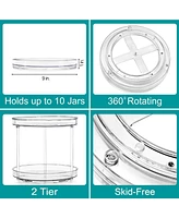 Sorbus 2 Tier Clear Lazy Susan - 2 Pack