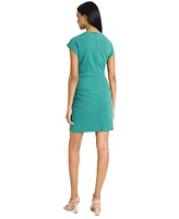 Donna Morgan Women's High-Drape-Neck A-Line Dress