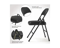 gaomon 4 Pack Folding Chairs With Padded Cushion and Back, for Outside, Foldable Metal Frame Hold Up to 350 Lbs, Chai