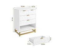 gaomon Dresser for Bedroom, 5 Drawer Dresser with Metal Legs, Modern Dresser Chest Organizer with Wide Storage, Chest of Drawers for Bedroom