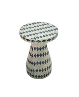Tov Furniture 18" Wood and Shell Side Table