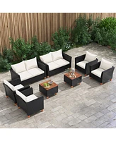 Gouun 4 Piece Outdoor Conversation Set with Storage Table